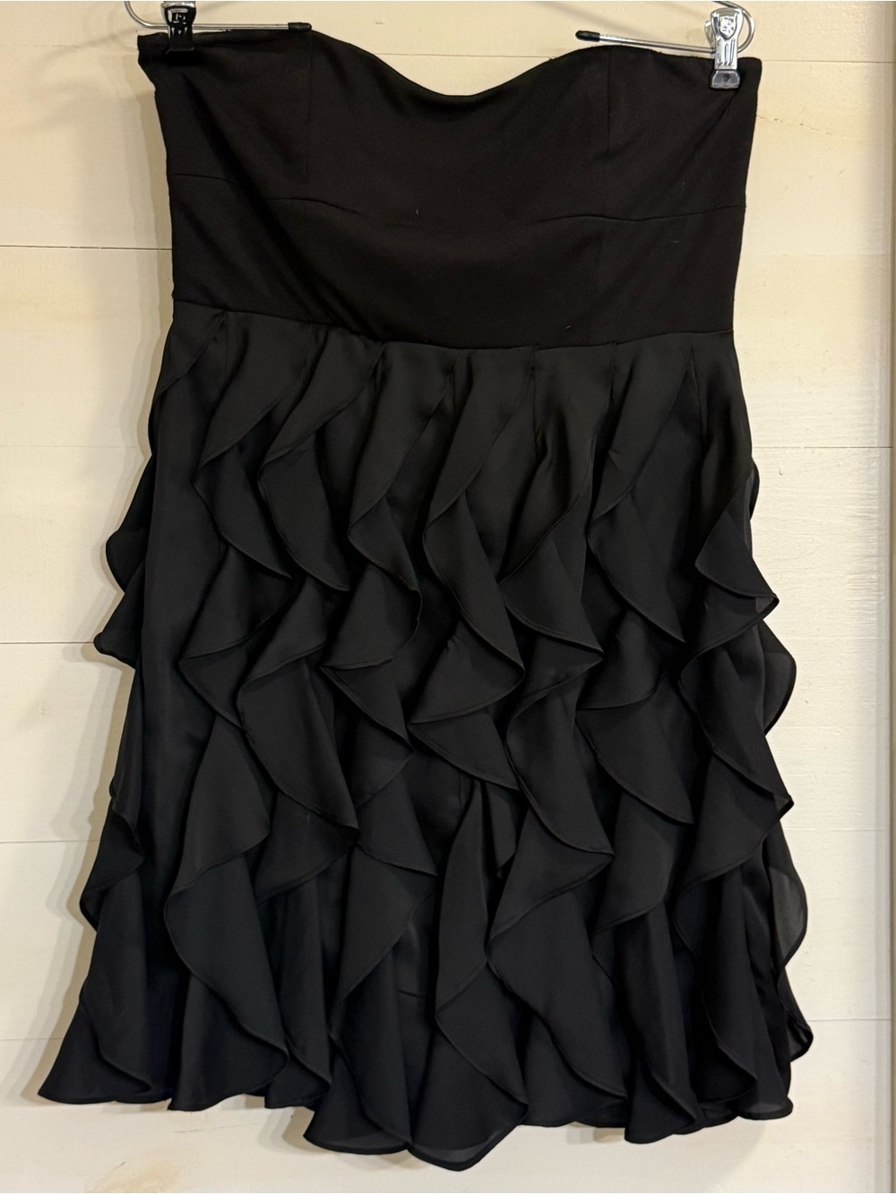 LC Lauren Conrad Black Strapless Ruffle Cocktail Dress